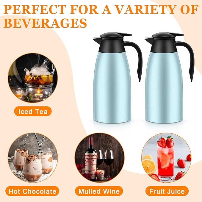 Norme 2 Pcs Thermal Coffee Carafe Insulated Stainless Steel Coffee Carafe