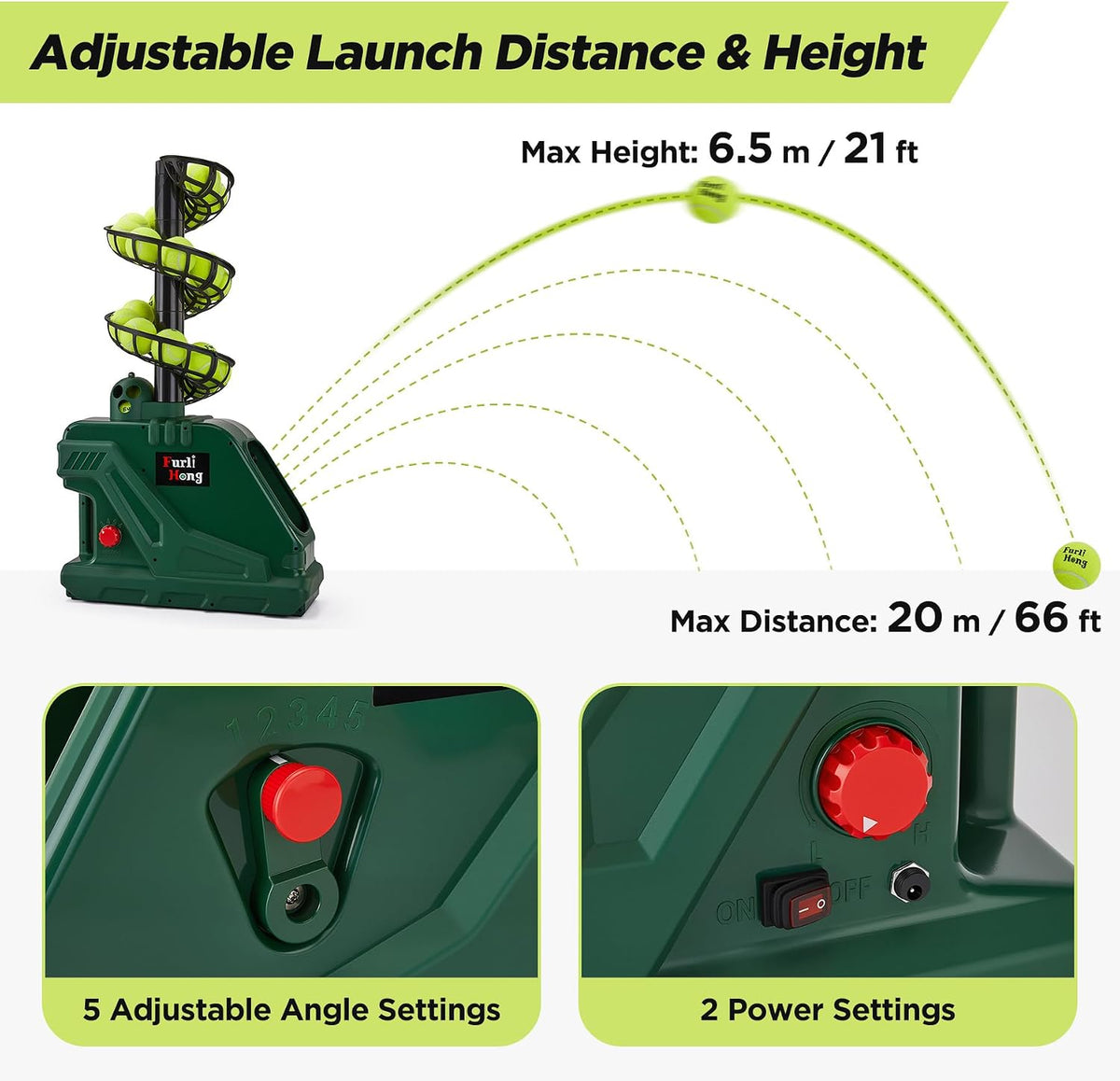 Furlihong 3819BH Portable Tennis Ball Machine