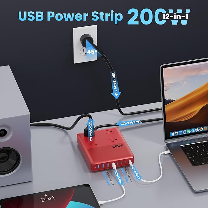 12-in-1 Charging Station USB C Power Strip