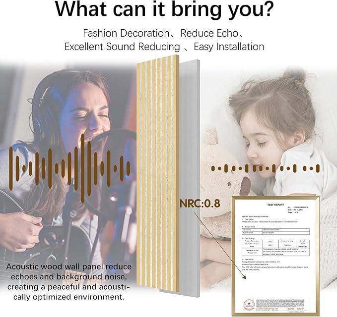 ARMURO Wall Panels for Interior Wall Decor, Oak Wood Veneer Acoustic Wall Panels (2-Pack)