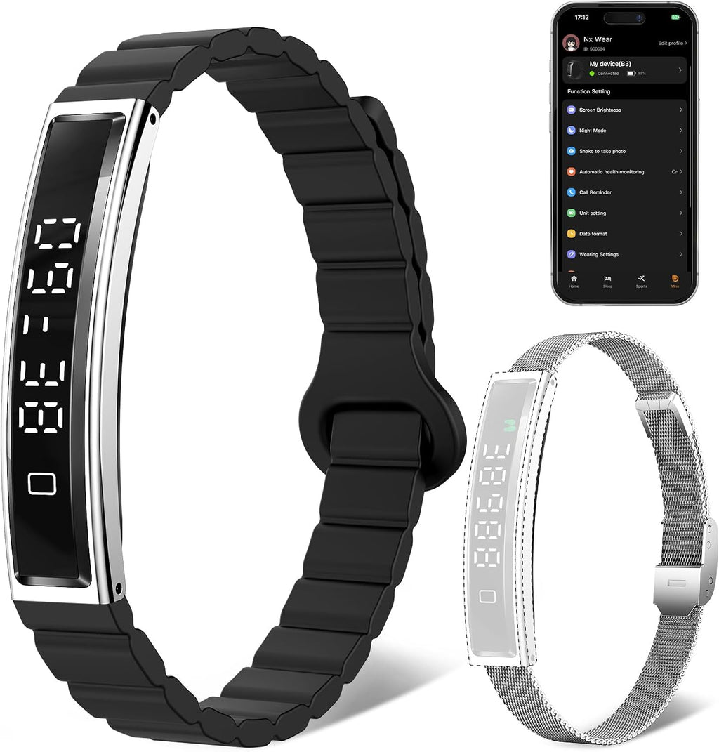 smart bracelet for women men fitness health tracker shown in use