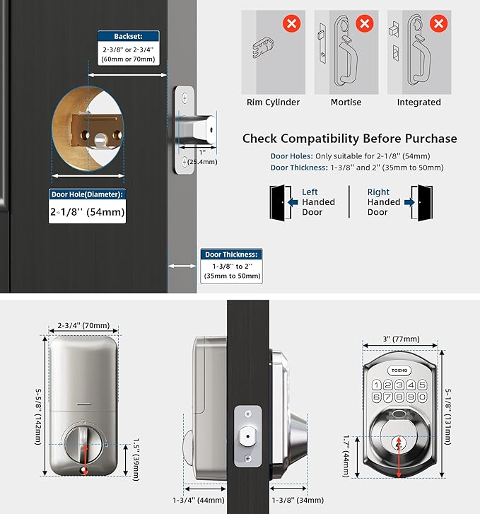 TEEHO TE002 Fingerprint Door Lock