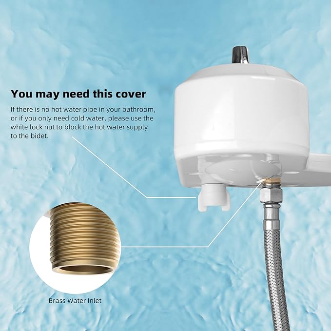 Hibbent Bidet Attachment for Toilet, Self Cleaning Dual Nozzle, Hot & Cold