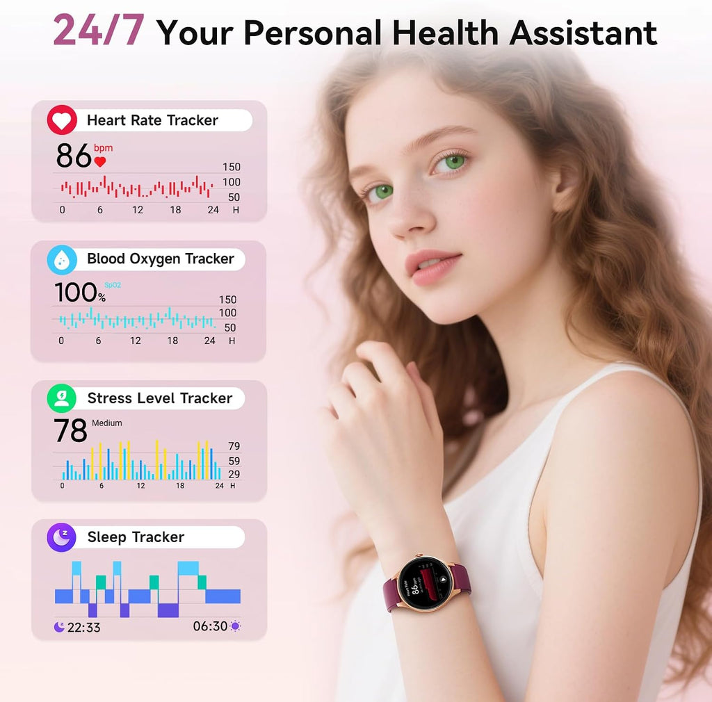 Fitpolo Smart Watch for Women, 105+ Sports Modes Fitness Tracker (Purple)
