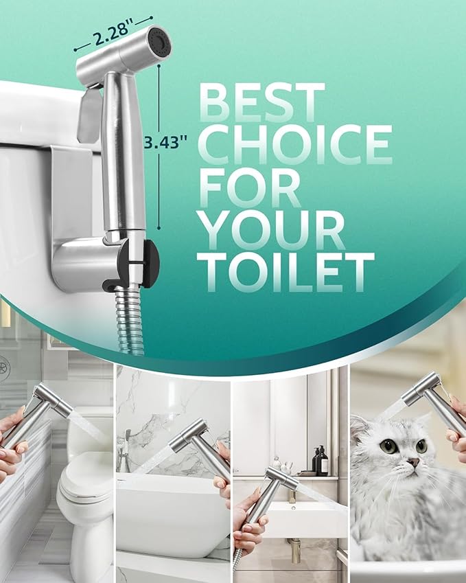 Handheld Toilet Bidet Sprayer for Toilet-Adjustable Water Pressure Control (2 Pack)