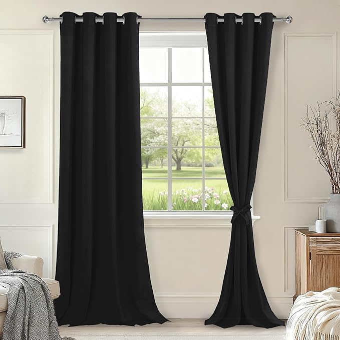Hiasan Blackout Curtains for Bedroom, 52 x 102 Inches Long