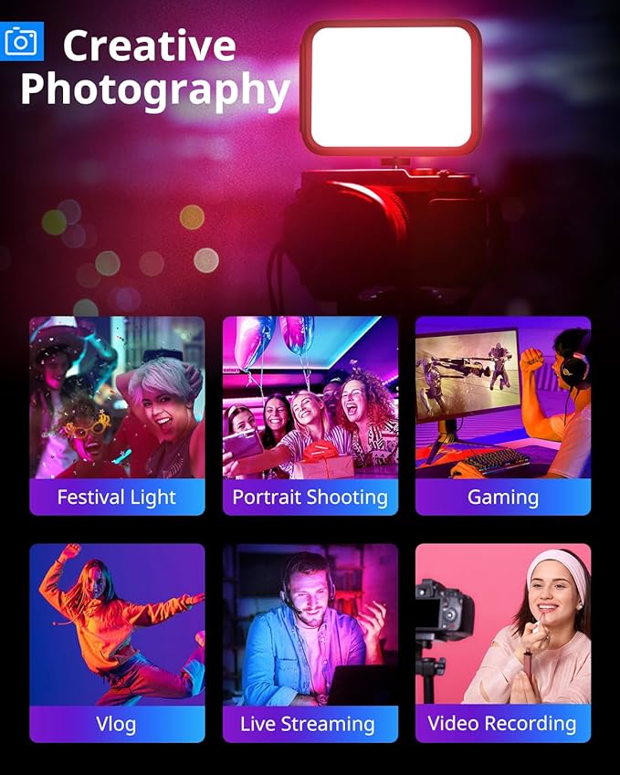 UBeesize 2-Pack RGB Photography Lighting, Studio Lights