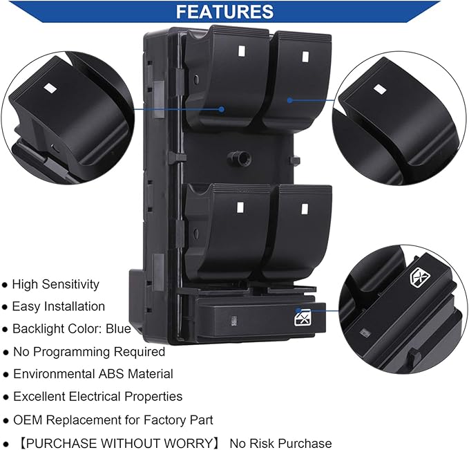 AiYiGu Driver Side Power Window Switch & 3 Pcs Passenger Window Switches