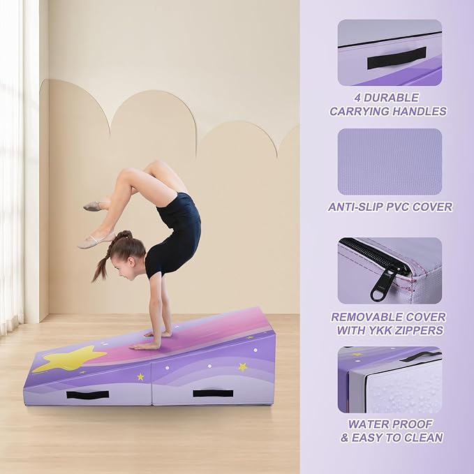 Kangaroo Hoppers Incline Gymnastics Mat, Skill Training, Home Gym Exercise