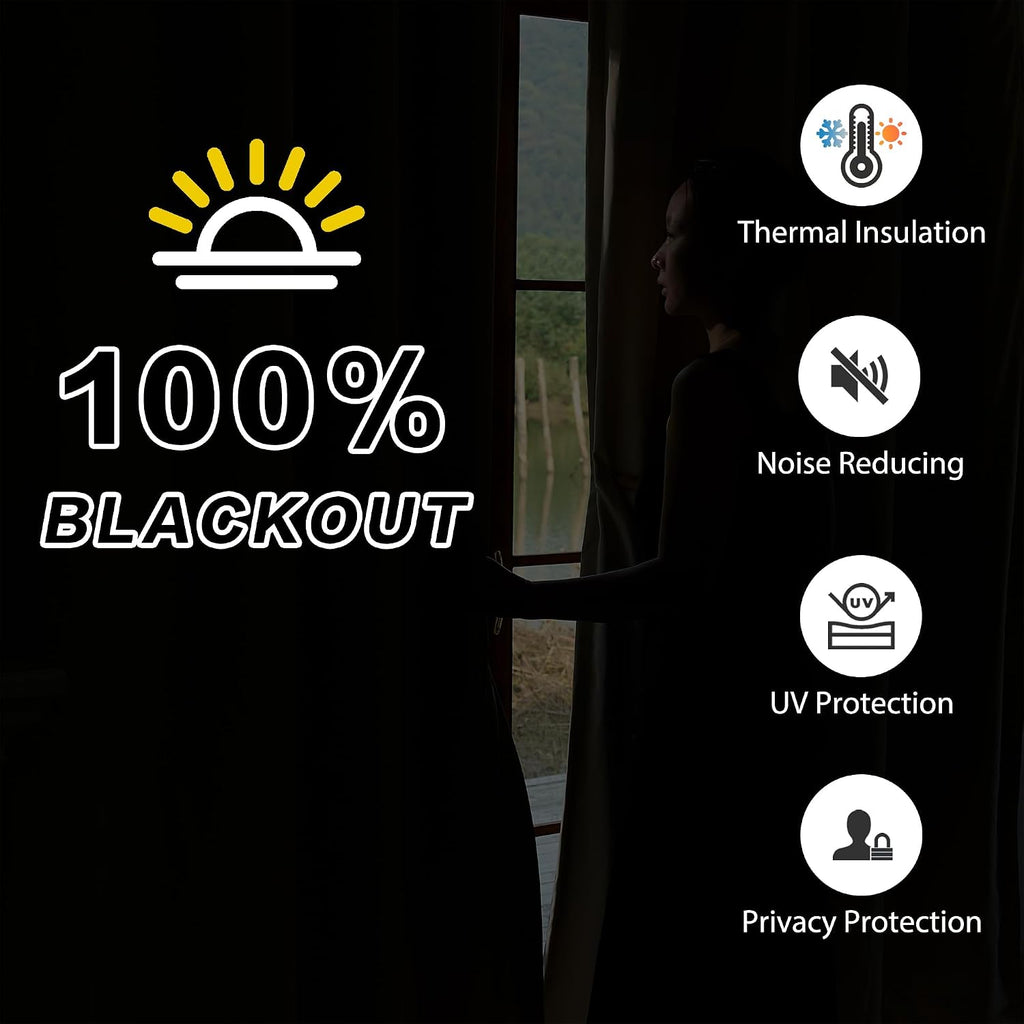 Soundproof 3 Layers 100% Blackout Grey Curtains 1 Panel 50x108 Thermal Insulated Soundproof Curtains for Bedroom Living Room