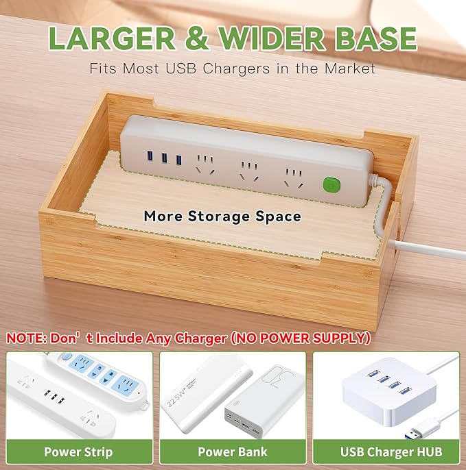 Pezin & Hulin Bamboo Charging Station, Electronic Devices Organizer