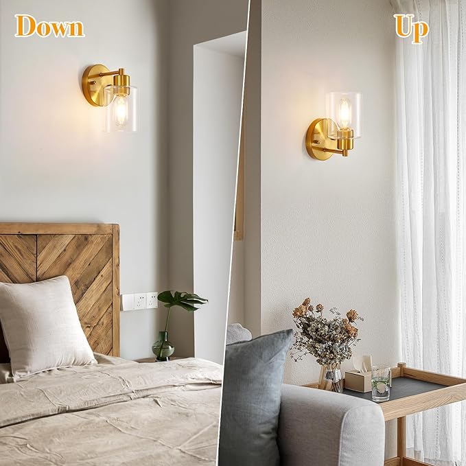 SOPEAS Brushed Gold Wall Sconce (2PACK)