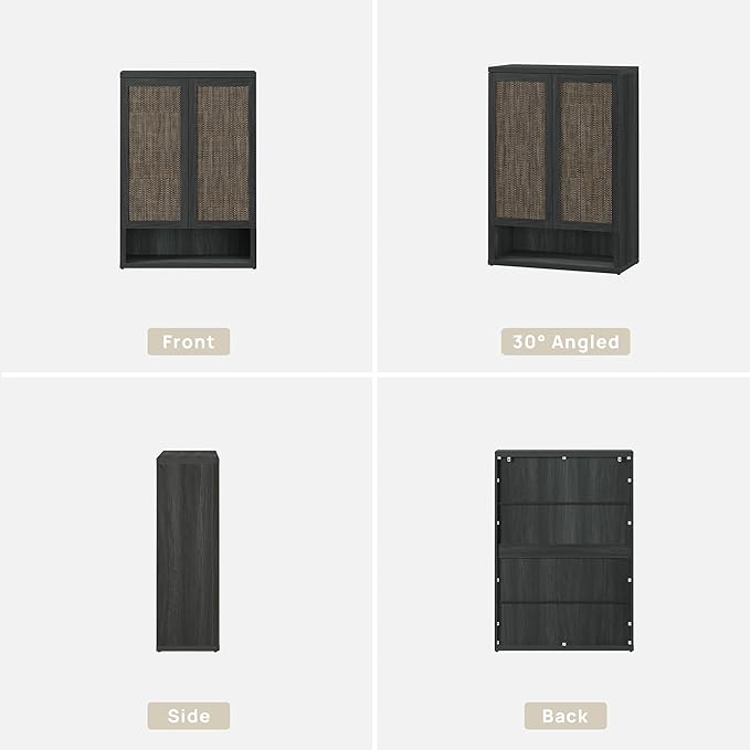 SICOTAS Rattan Shoe Storage Cabinet