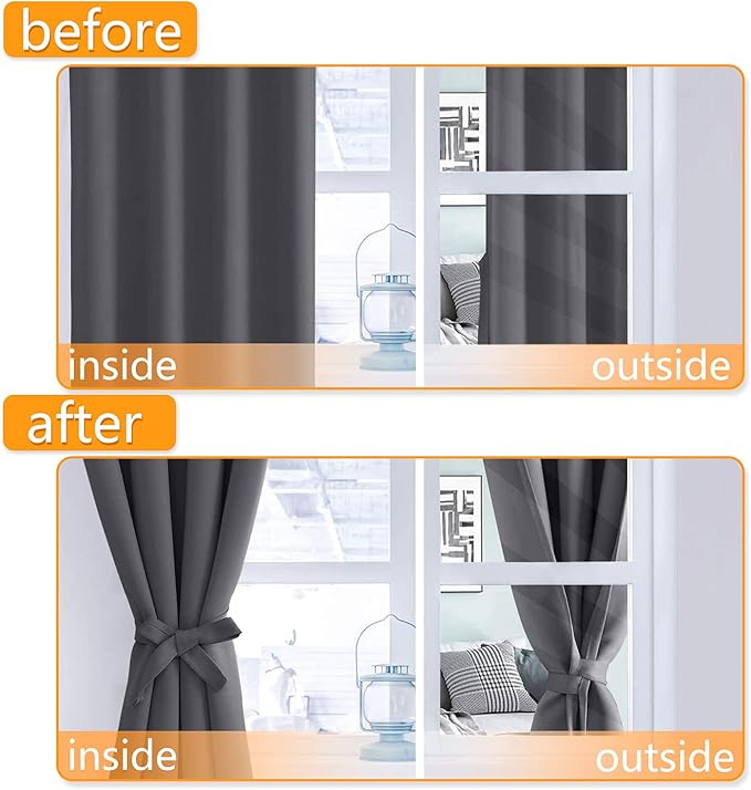 Hiasan Blackout Curtains for Bedroom, 52 x 96 Inches Long