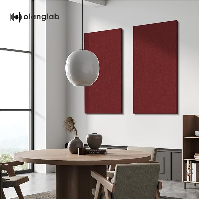 Olanglab Acoustic Panels 2 Pack, Fabric Wrapped Sound Proof Foam Panels
