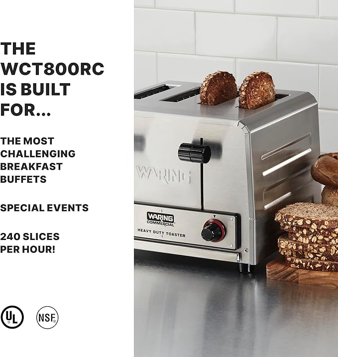 Waring Commercial WCT800RC 4-Slice Heavy Duty Commercial Pop-Up Toaster