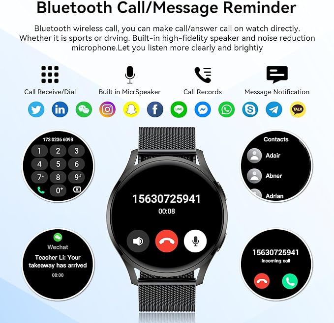 Smart Watch for Men Women Fitness: Waterproof Make/Answer Call Smart Watches