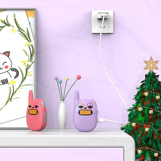 Walkie Talkies for Kids Rechargeable, Christmas Birthday Gifts for Girls Age 3-9