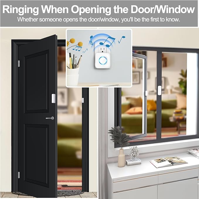 Door Chime, Satisure Wireless Door Open Contact Sensor Alarm Chime