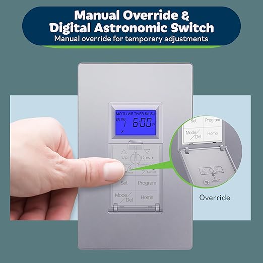 TOPGREENER Digital Astronomic Timer Switch, 7-Day Programmable Sunrise Sunset