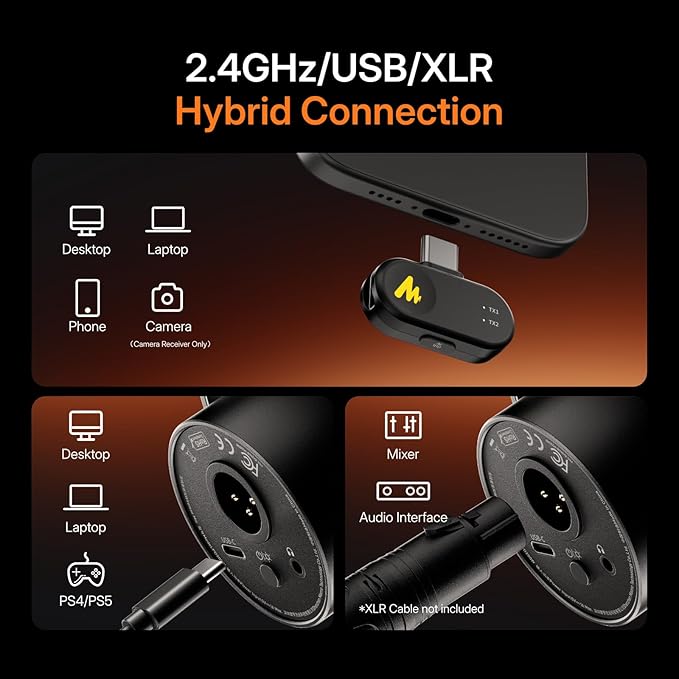 MAONO PD200W Hybrid Wireless Podcast Equipment Bundle
