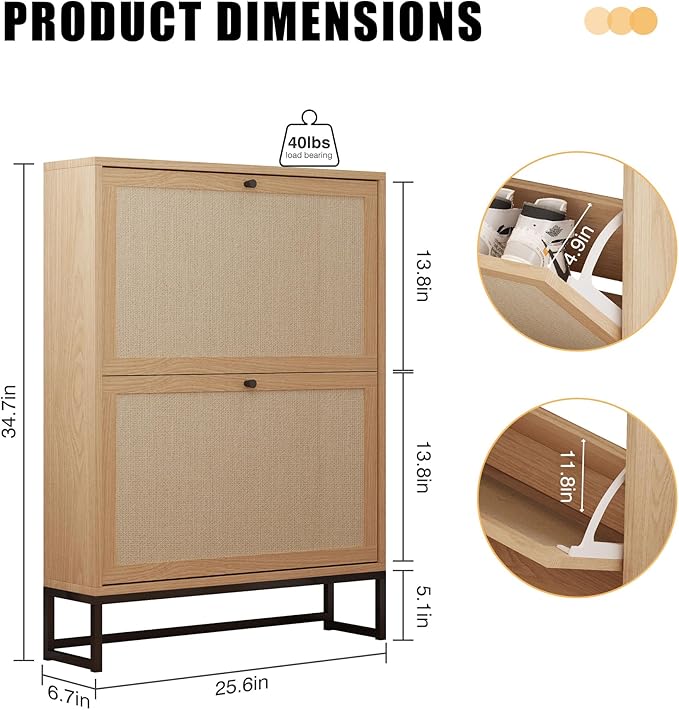 AVZEAR Narrow Shoe Storage Cabinet