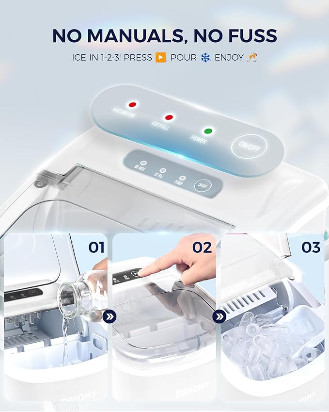 EUHOMY Countertop Ice Maker Machine