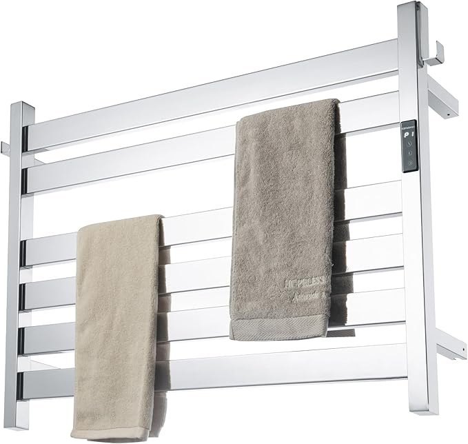 K&KALONZO Towel Warmer for Bathroom, Wall-Mounted 6-Bar Heated Towel Rack