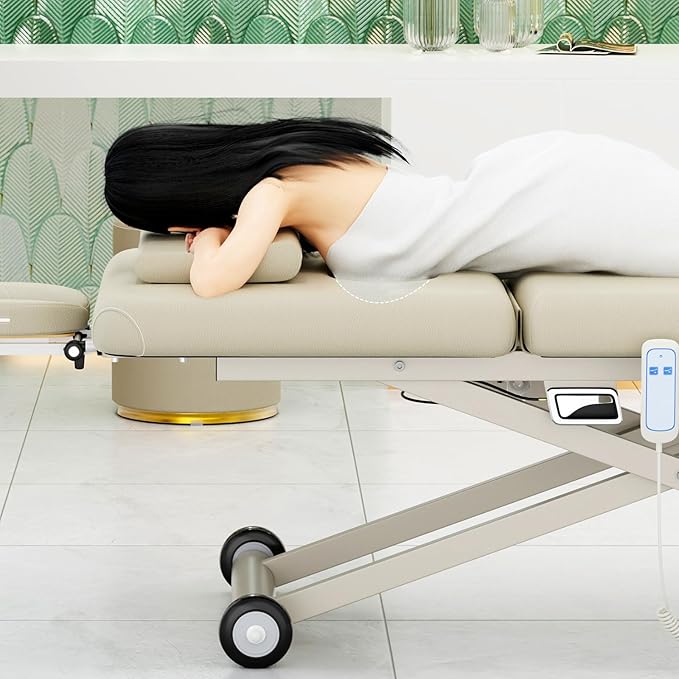 Electric Massage Table, Electric Lift Motor Height adjustable and Manual