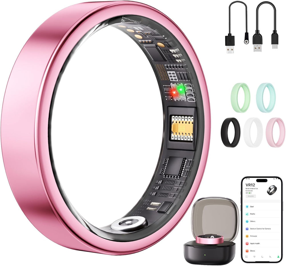Smart Ring for Women & Men, AI Health Analysis, Thin Fitness Tracker Ring...