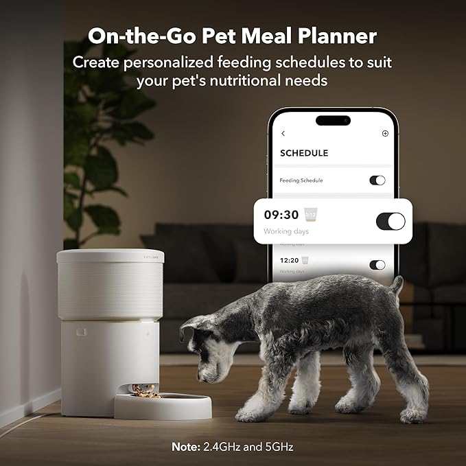 PETLIBRO 8L Automatic Dog Feeder, 5G Wi-Fi Automatic Dog/Cat Feeder,