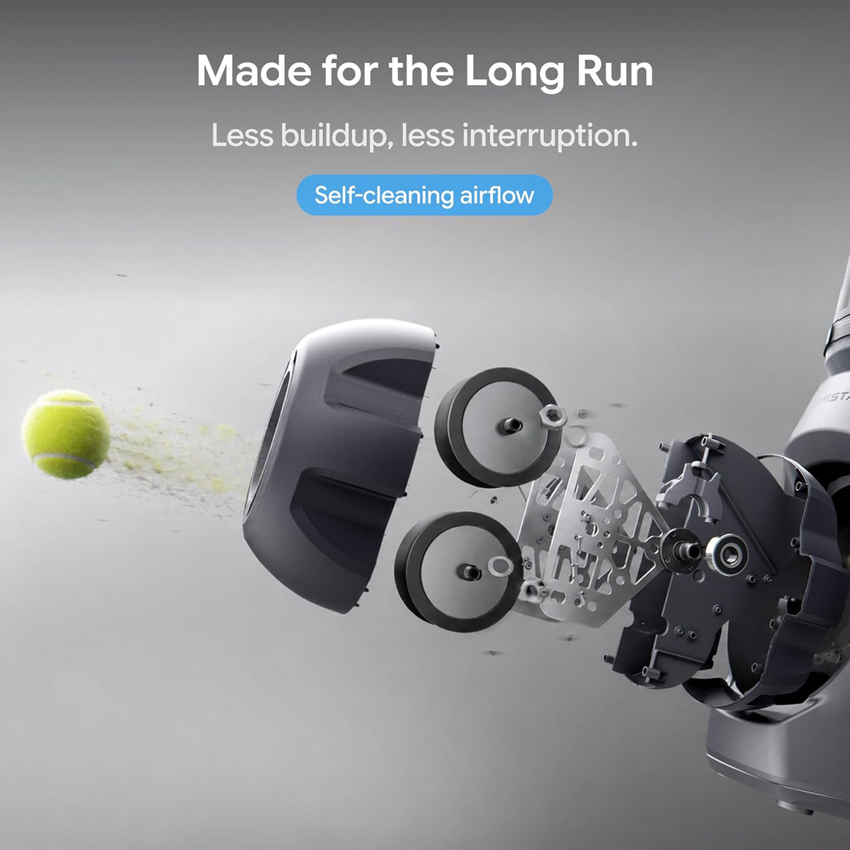 TERO Tennis Ball Machine, Smart Portable Tennis Robot with App & Wrist Remote, Triple-Axis Gimbal, 87 mph, 100+ Balls, Full-Court Drills, All-in-One Design