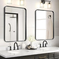 Fabuday Bathroom Mirrors Over Sink 2 Pack- 36x24 Inch Black Matte Framed