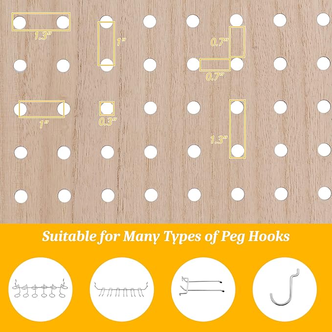 Bonnlo 4 Panel Pegboard Freestanding, 5 FT Portable Display Board Organizer