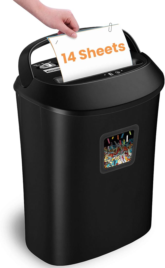 Paper Shredder 14-Sheet Cross-Cut Shredder
