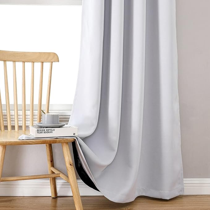 ChrisDowa 100% Blackout Curtains 90 inch Long