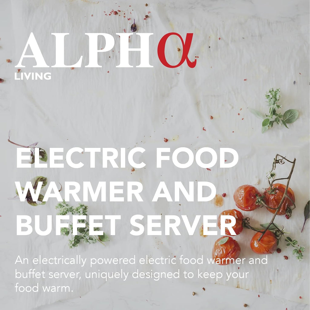 Alpha Living 3x2.5 QT Food Warmers for Parties Buffet Servers and Warmers – Premium Catering Supplies Buffet Display – Stainless Steel Electric Food Warmers with Temperature Control