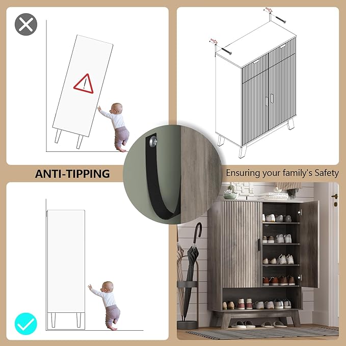 Shoe Cabinet Storage for Entryway