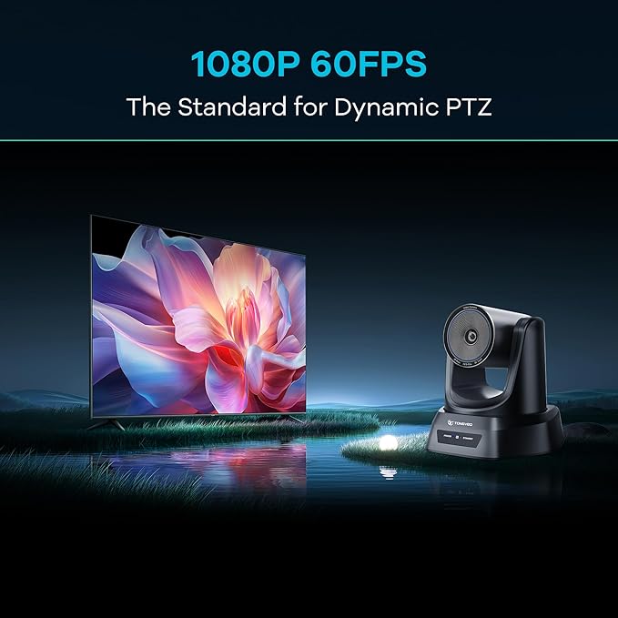 TONGVEO 3X Optical Zoom PTZ Camera AI Auto-Tracking HDMI USB 3.0 1080P 60fps