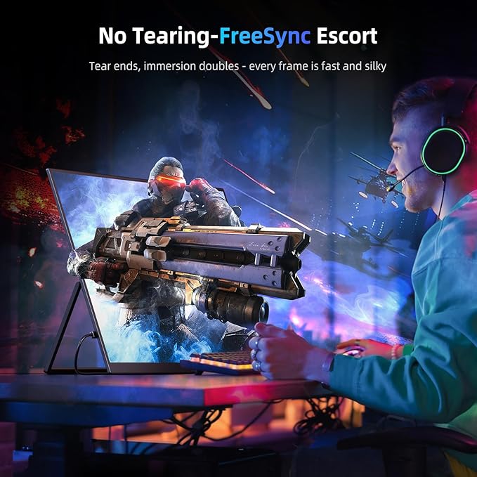 Portable Monitor 18.5” | 120HZ 1ms Gaming Monitor | 125% sRGB | FreeSync