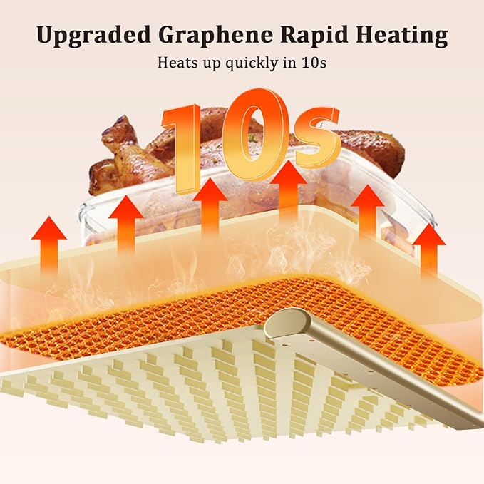 Upgrade Graphene Warming Mat for Food, Electric Warming Tray Rapid Heating