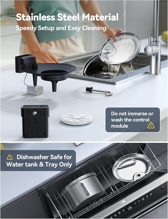 Wireless Cat Water Fountain FEELNEEDY Stainless Steel Automatic Pet Water
