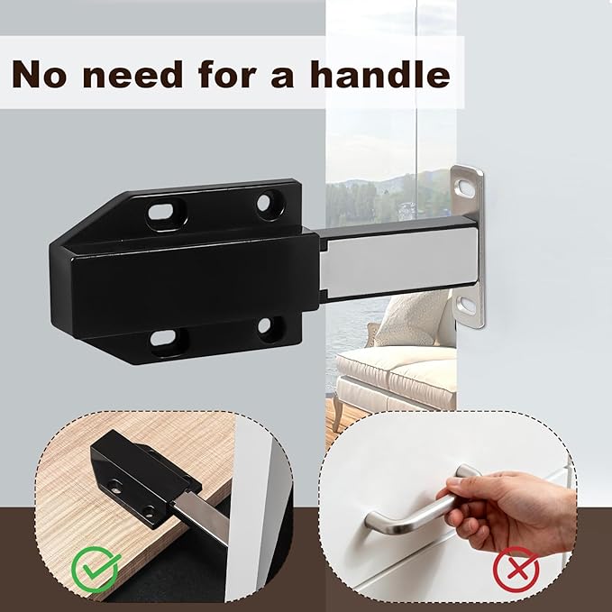 16 Pack Magnetic Push Latch, Heavy Duty Magnetic Touch Latch,