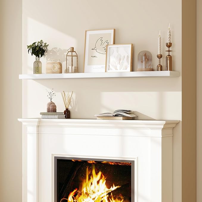 Fun Memories 66 Inch Fireplace Mantel Shelf (2-Pack)