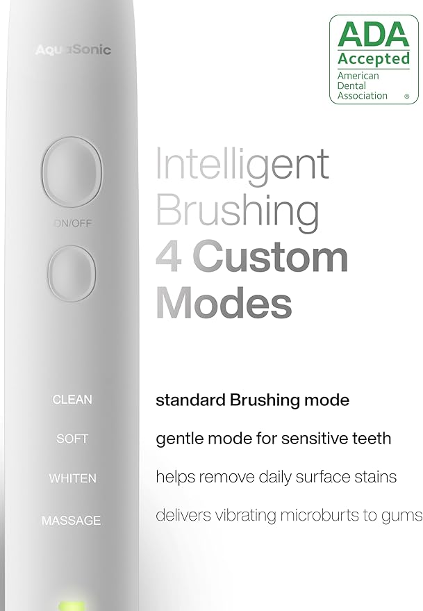 Aquasonic Vibe Series Ultra-Whitening Toothbrush – ADA Accepted Electric