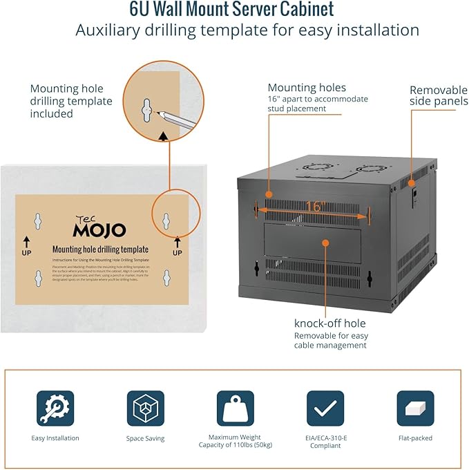 Tecmojo 6U Wall Mount Rack