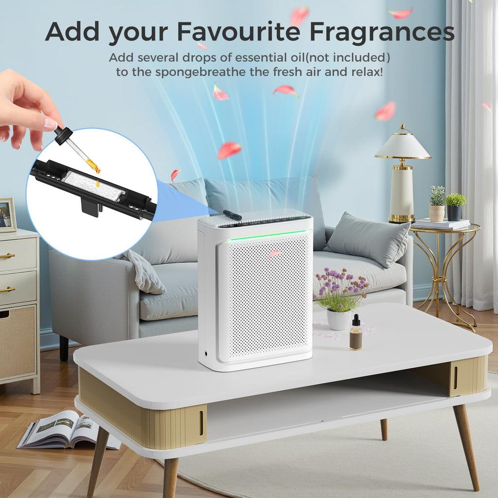 VOOPNU Air Purifiers For Home With Air Quality Display, DH-JHD08(White)