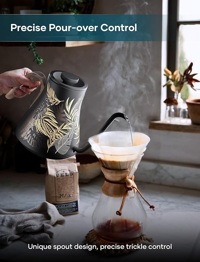 Electric Kettle, Gooseneck Electric Kettle, ±1℉ Precise Temperature Control