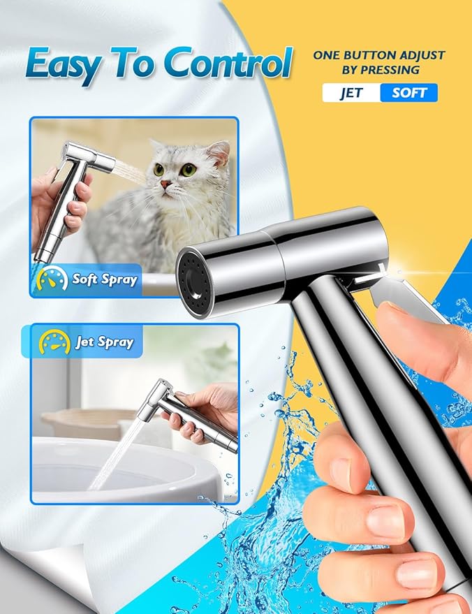 Chrome Handheld Bidet Sprayer, Jet Sprayer