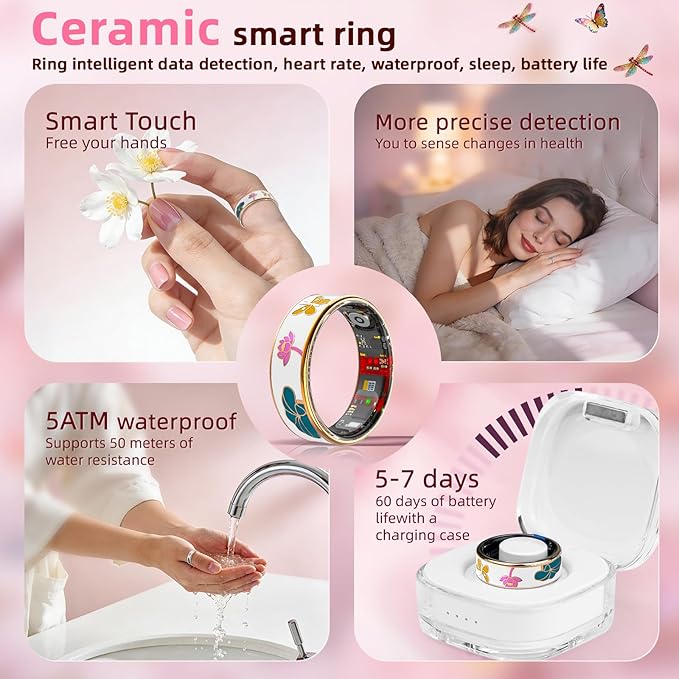 Smart Ring Health Tracker, Men & Women, Featuring a Heart Rate Monitor